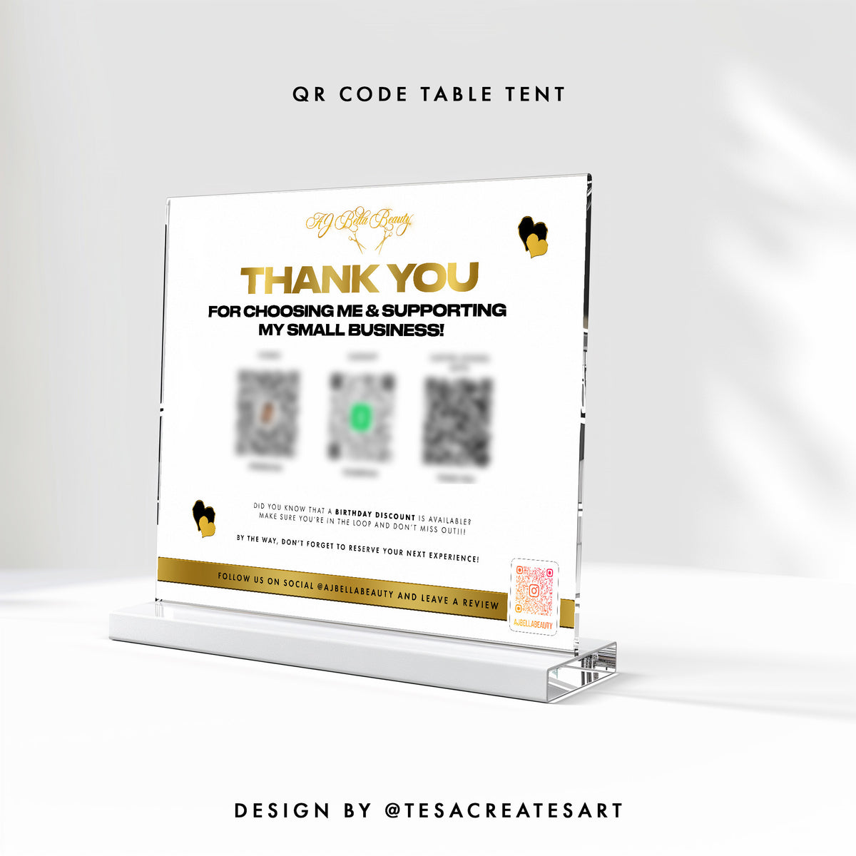 QR CODE TABLE TENT DESIGN