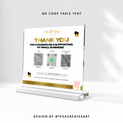 QR CODE TABLE TENT DESIGN